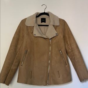 Tan Shearling Jacket with wool inside